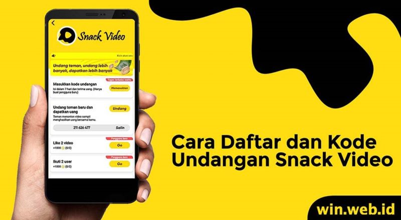 cara melihat kode undangan akun snack video
